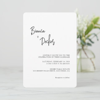 Invitación Minimalist Modern Wedding