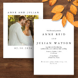 Invitación Minimalist Modern Wedding Invitation with a photo