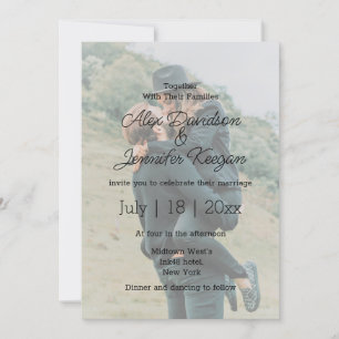 Invitación minimalist modern wedding  photo overlay