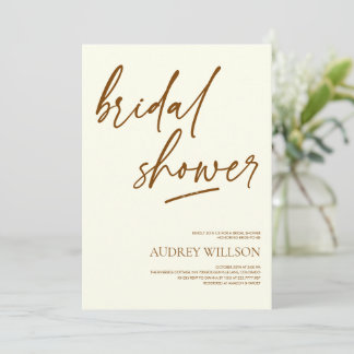 Invitación Minimalist Neutral Bridal Shower Invitation