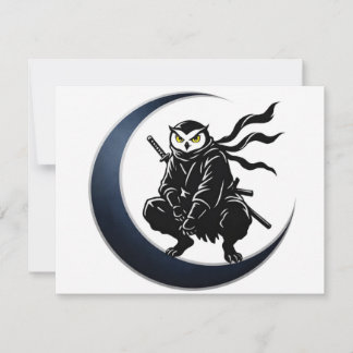 Invitación Minimalist Ninja Owl Post Card