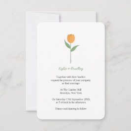 Invitación Minimalist Orange Tulip