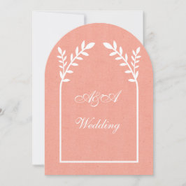 Invitación Minimalist Peach and White Arch Wedding 