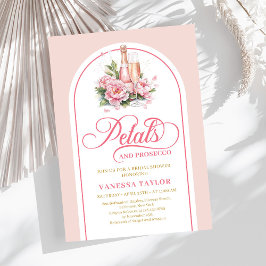 Invitación Minimalist petals and prosecco invite boho arch