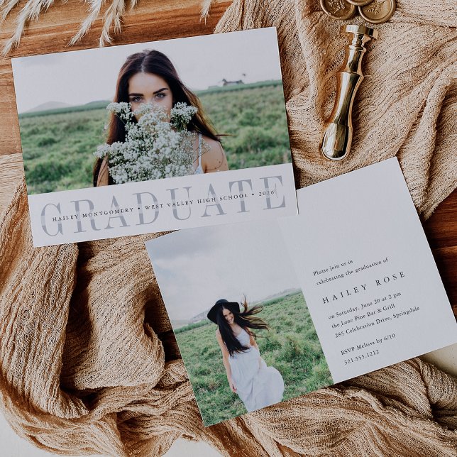 Invitación Minimalist Photo Graduation Announcement & Invite (Subido por el creador)