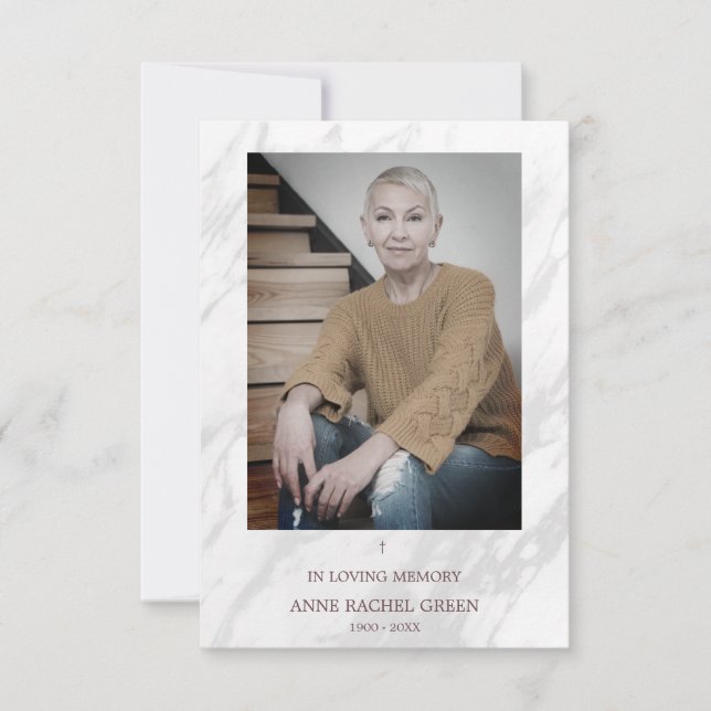 Invitación Minimalist Photo Remembrance Service Loved Ones (Anverso)