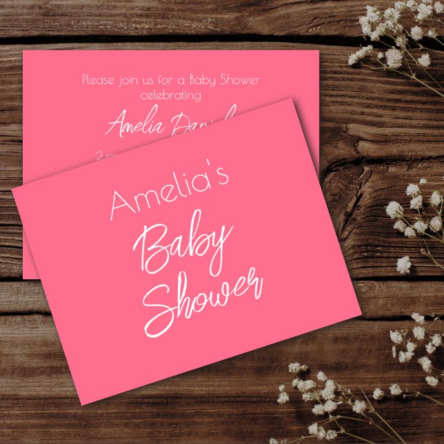 Invitación Minimalist Pink Baby Shower Invitation (Subido por el creador)