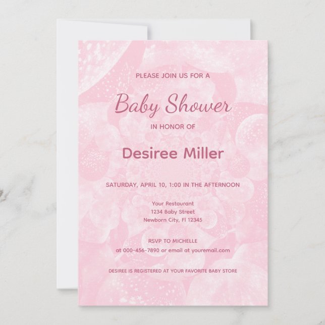 Invitación Minimalist Pink Balloons Girl Baby Shower (Anverso)