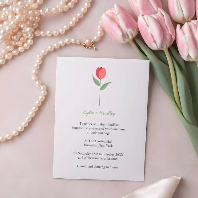 Invitación Minimalist Pink Tulip (Subido por el creador)