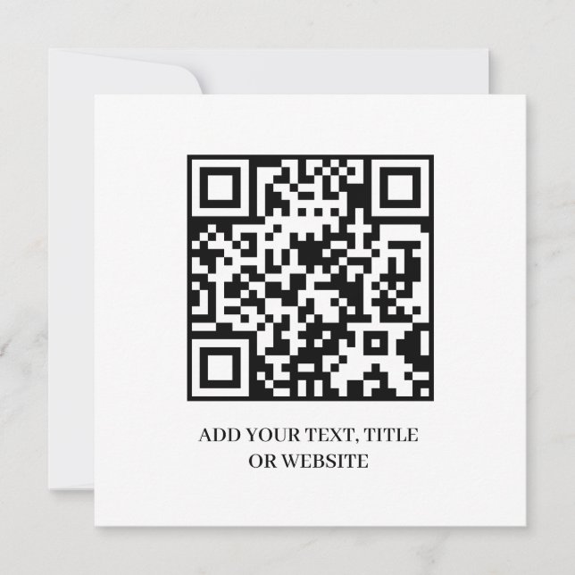 Invitación Minimalist QR | Modern Custom Text Design (Anverso)