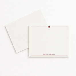 Invitación Minimalist Red Heart Stationery Note Card