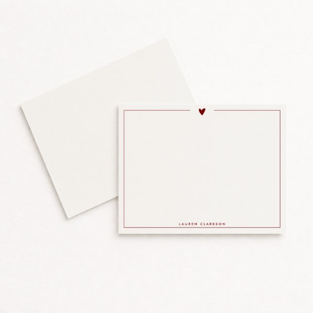 Invitación Minimalist Red Heart Stationery Note Card (Subido por el creador)