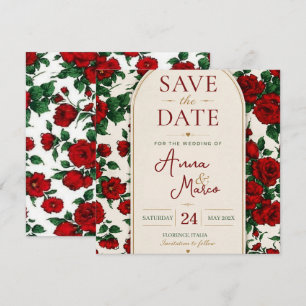 Invitación Minimalist Red Rose Elegant Floral Classic Rose