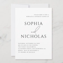 Invitación Minimalist Rehearsal Dinner | Elegant Typography
