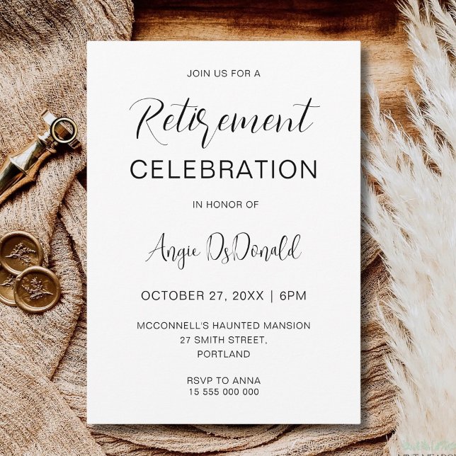 Invitación Minimalist Retirement Party Corporate Retirement (Subido por el creador)