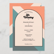 Minimalist Retro Orange Geometric The Wedding Of