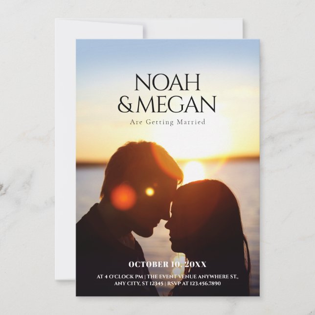 Invitación Minimalist romance photo wedding (Anverso)