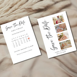 Invitación Minimalist Save The Date Wedding Card With photos