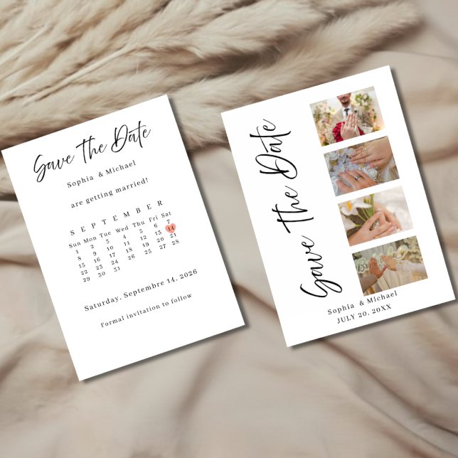 Invitación  Minimalist Save The Date Wedding Card With photos (Subido por el creador)
