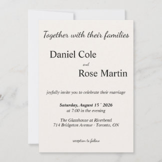 Invitación Minimalist Simple Beige Wedding