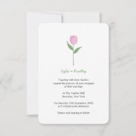 Invitación Minimalist Soft Pink Tulip