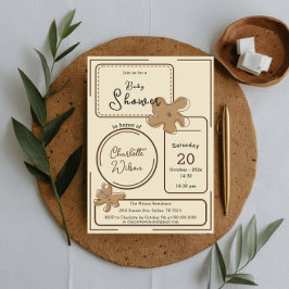 Invitación Minimalist Style Flower Notes Baby Shower