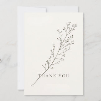 Invitación Minimalist Thank-You Card with Line Art Floral 