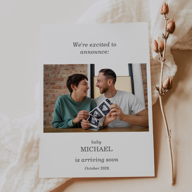 Invitación Minimalist Ultrasound Pregnancy Announcement Card (Subido por el creador)