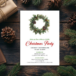 Invitación Minimalist Watercolor Christmas Wreath Party