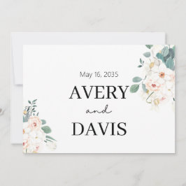 Invitación Minimalist Watercolor Floral Personalized Wedding 