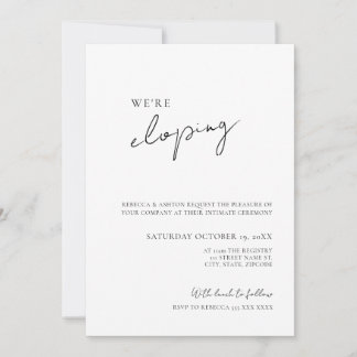 Invitación Minimalist Wedding Elopement Invitation