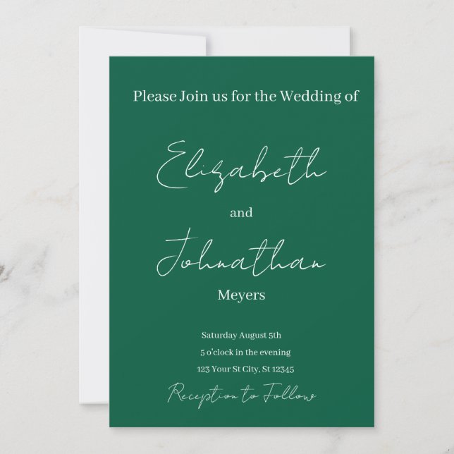Invitación minimalist Wedding Invitation (Anverso)