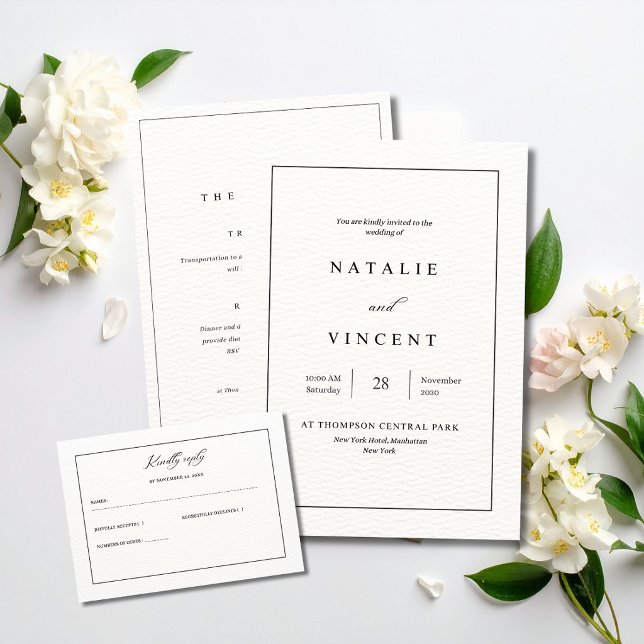 Invitación Minimalist Wedding Invitation Neutral Elegant Chic (Subido por el creador)
