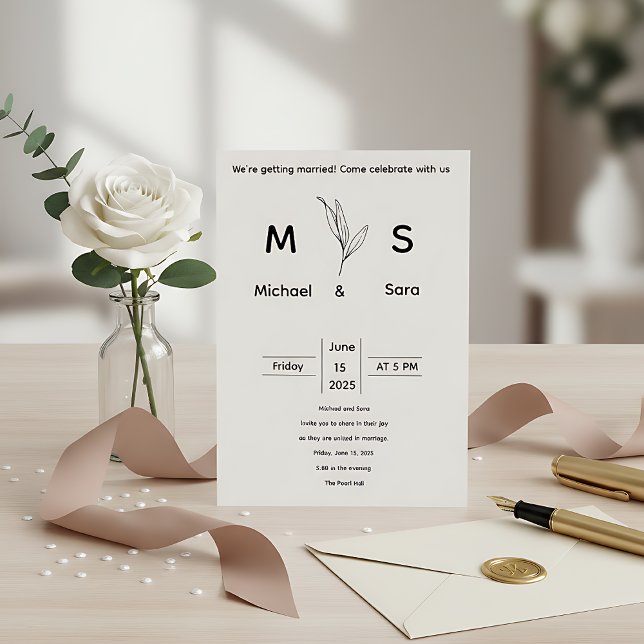 Invitación Minimalist Wedding Invitation Template (Subido por el creador)