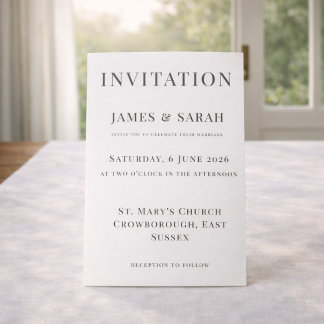 Invitación Minimalist Wedding Invitation Template | Elegant