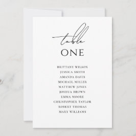 Invitación Minimalist Wedding Seating Chart | Elegant Simple 