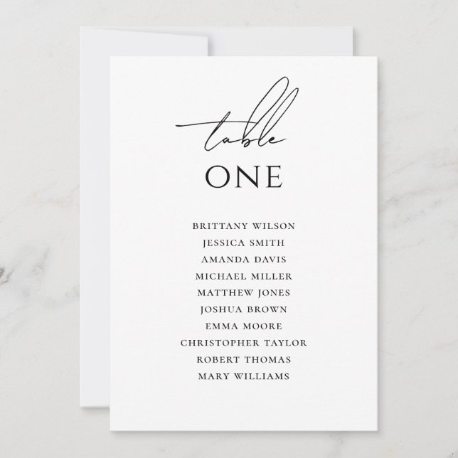 Invitación Minimalist Wedding Seating Chart | Elegant Simple  (Anverso)