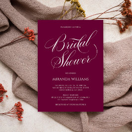 Invitación Minimalist White Handwritten Script Bridal Shower