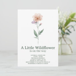 Invitación Minimalist Wildflower Baby Shower Invitation