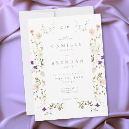 Invitación Minimalist Wildflower Romantic Botanical Wedding