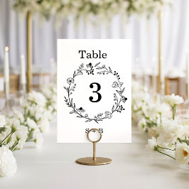 Invitación minimalist Wildflower Wreath Folk Rustic Wedding