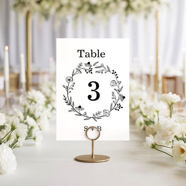 Invitación minimalist Wildflower Wreath Folk Rustic Wedding  (Subido por el creador)