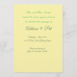 Invitación Minimalist Yellow & Sage Green Wedding Invitation