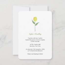 Invitación Minimalist Yellow Tulip