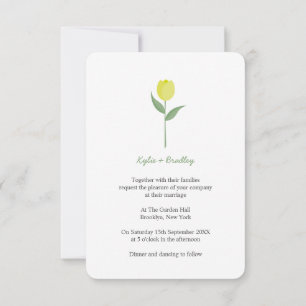Invitación Minimalist Yellow Tulip