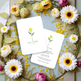 Invitación Minimalist Yellow Tulip