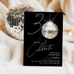 Invitación Minimalista 30.ª Fiesta de cumpleaños Disco Ball<br><div class="desc">¡Celebra el hito de cumplir 30 años con nuestra moda y la minimalista invitación de la fiesta de cumpleaños 30! Esta invitación prepara el escenario para una celebración memorable, con los números '30' con un toque único - el '0' es una brillante bola de disco, brillando en nuestro moderno fondo...</div>