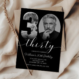 Invitación Minimalista 30 cumpleaños 30 foto