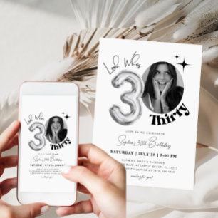 Invitación Minimalista 30 cumpleaños, mira quién 30 foto