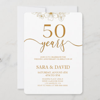 Invitación Minimalista 50 aniversario de boda